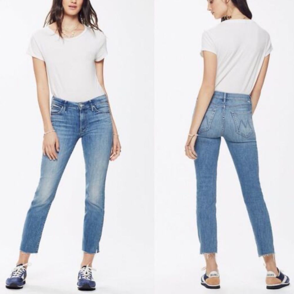 MOTHER $268 The Rascal Ankle Snippet Size 28 Blue Wash Straight Leg Denim